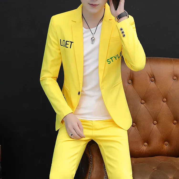 西服套装男士韩版修身2025新款西装休闲裤百搭高档礼服两件套装男