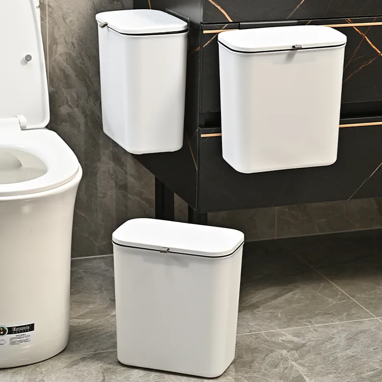 挂式卫生间厨房垃圾桶翻盖夹缝收纳盒防臭卧室办公室壁挂垃圾桶