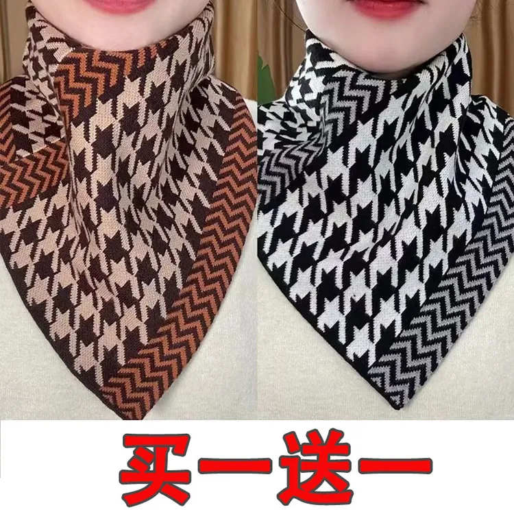 秋冬三角围巾护颈小围脖围巾保暖买菜套头假领懒人脖套女通用下雪