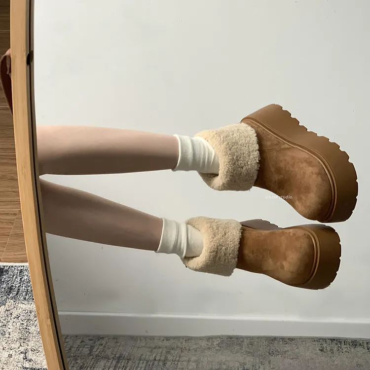 小个子7cm增高厚底雪地靴女2025冬季加绒加厚百搭休闲时尚雪地靴