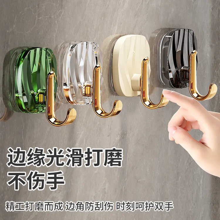 新诗图轻奢卫生间毛巾挂钩强力胶免打孔贴墙无痕墙壁门后厨房粘钩