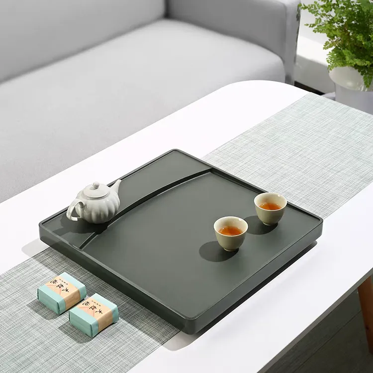 整块天然乌金原石天罗绿方形家用简约轻奢新潮中式储蓄排水茶海台