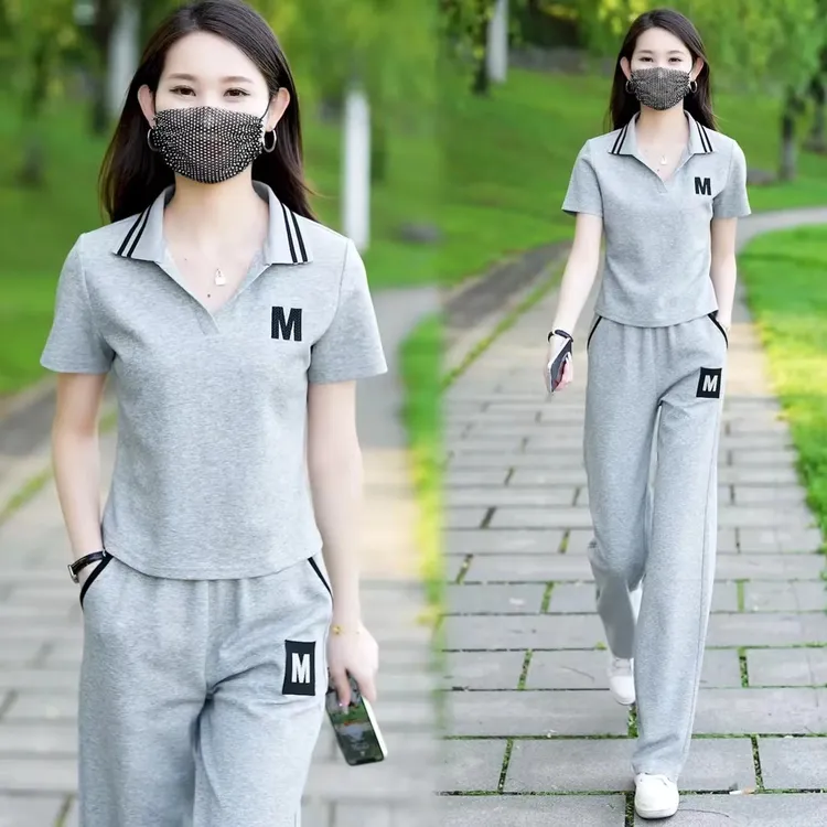 休闲运动套装女气质洋气显瘦女士减龄宽松韩版时尚两件套装