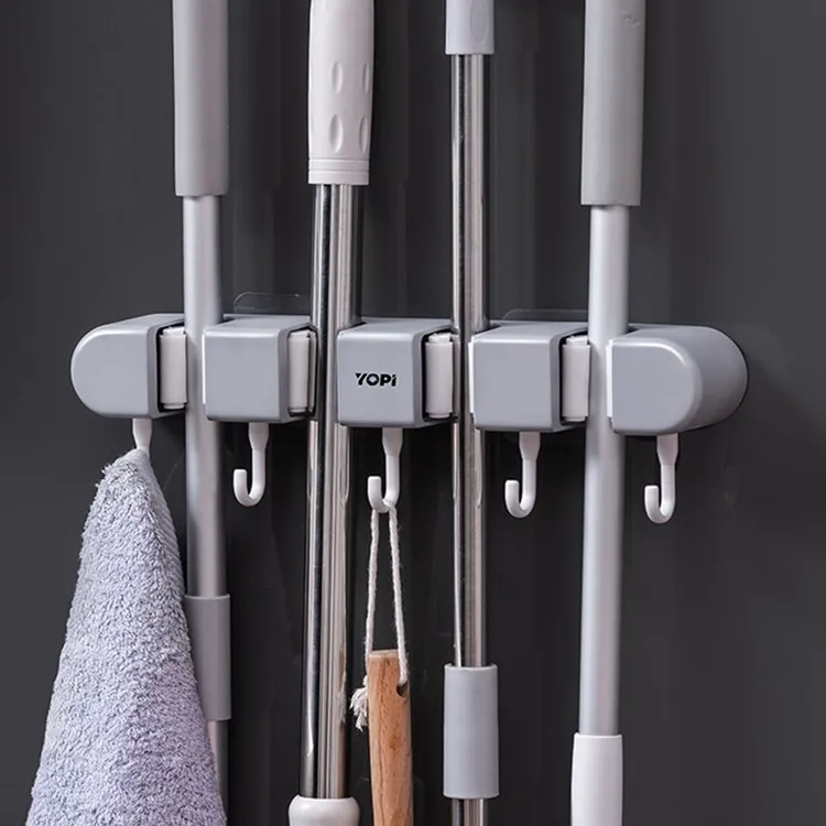 拖把夹挂钩神器墙上粘钩强力壁挂收纳整理多功能浴室拖把架卫生间