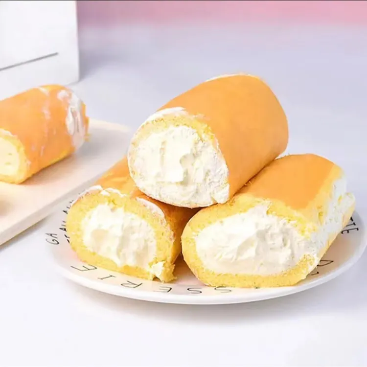 【包邮到手9根】8090怀旧老式奶油卷蛋糕淡奶油现做现发点心100g