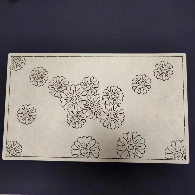 R43刺子绣模板太阳花菊花裁剪茶席置物垫拓图画图中式家用软模版