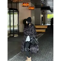 【LUMIEN】时尚极简风中长款连帽加厚百搭保暖鹅绒服上衣LX4JWW108