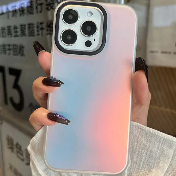 极光镭射渐变适用苹果16手机壳iphone15/14promax防摔12女款13套