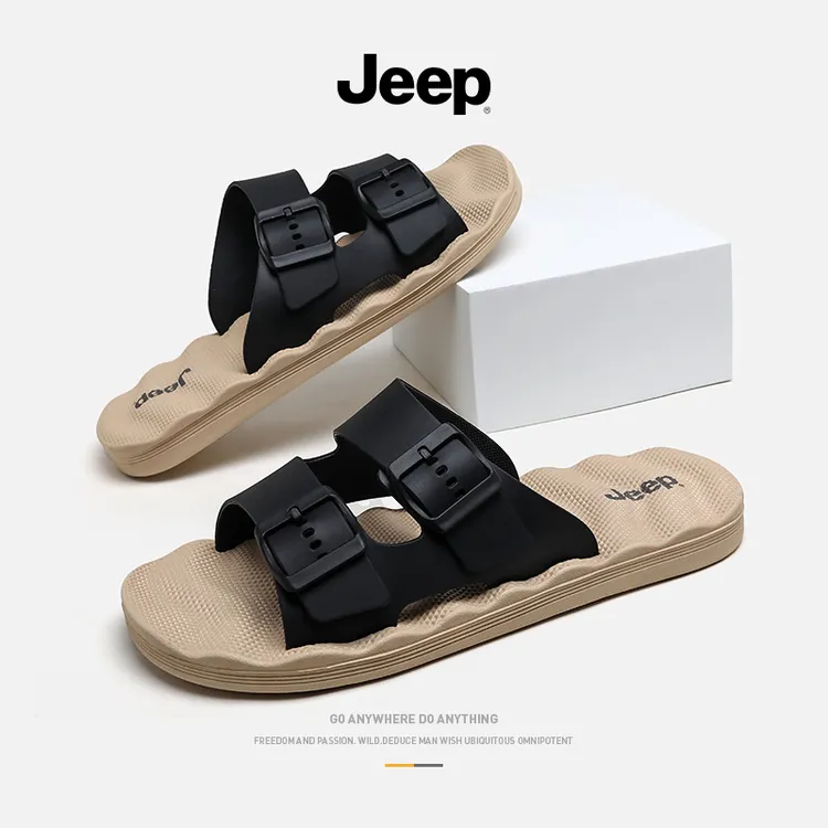 JEEP/吉普新款夏季户外舒适百搭透气防水防滑休闲男士厚底沙滩鞋