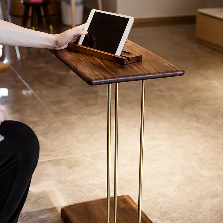 木述北美黑胡桃边几简约沙发茶几实木小桌子可移动角几床头桌