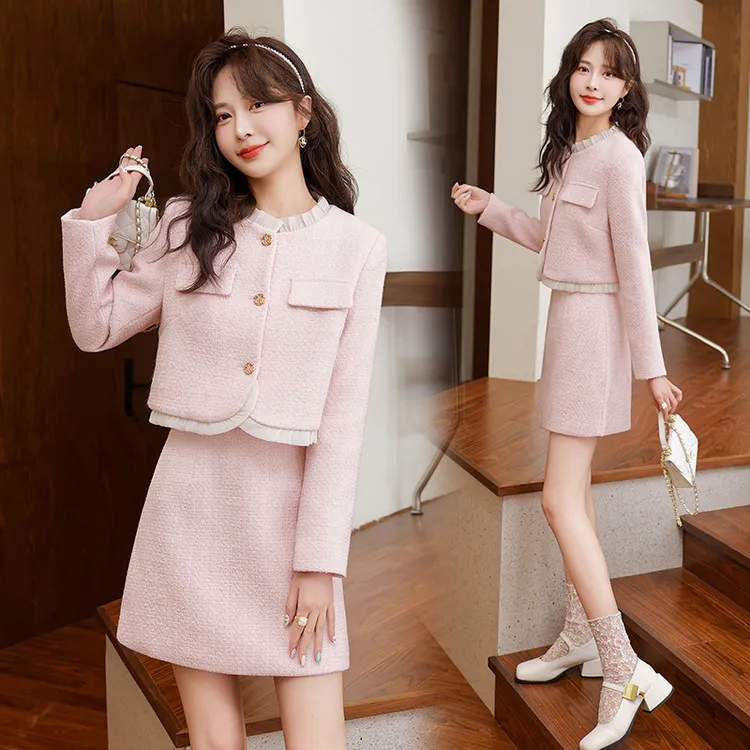 法式小香风半身裙套装女2025春秋新款高级感气质小个子短裙两件套