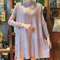 【波光粼粼】欧洲站新爆款鱼鳞压花高端档洋气质褶皱连衣裙LL2813