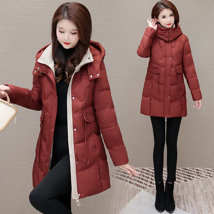 中长款羽绒服女2024冬季新款连帽保暖羽绒袄时尚休闲百搭羽绒外套