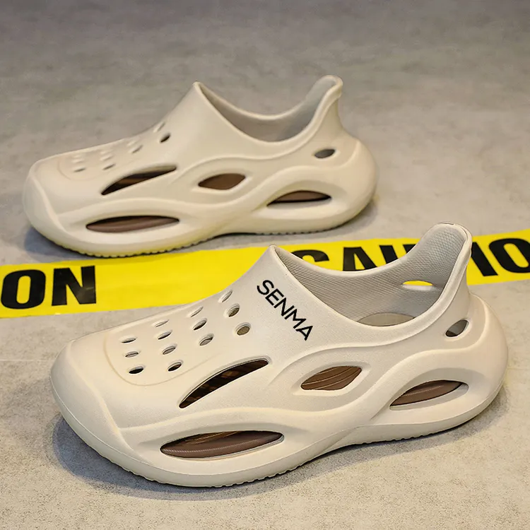 森马夏季新款户外潮流透气厚底防滑防臭包头软底男士外穿洞洞鞋