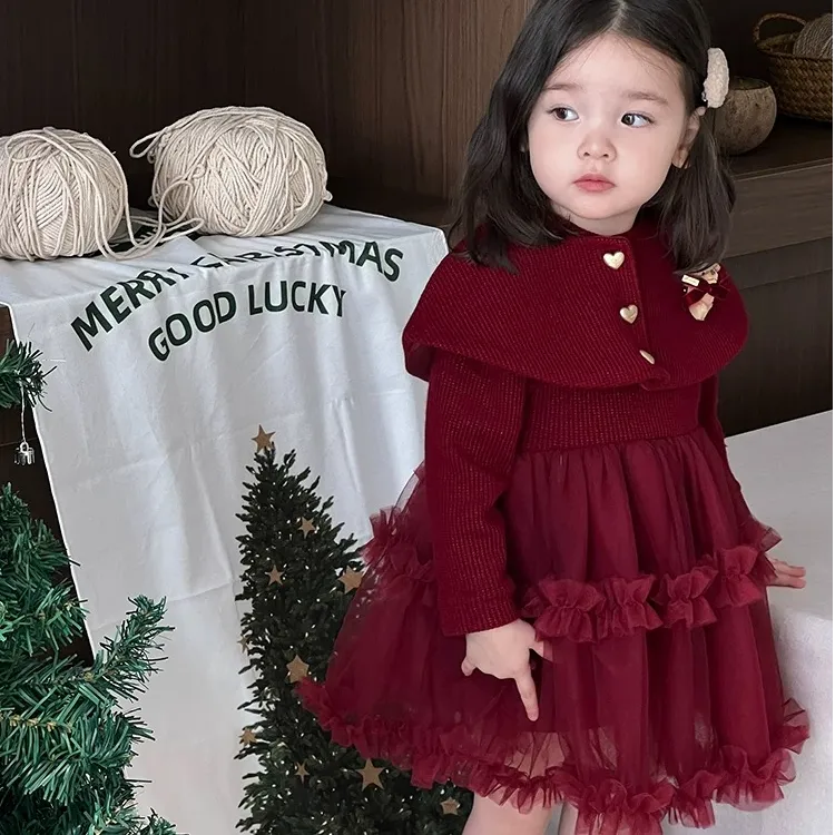 冬季宝宝周岁礼服裙加绒套装蓬蓬公主纱裙洋气可爱女童公主裙