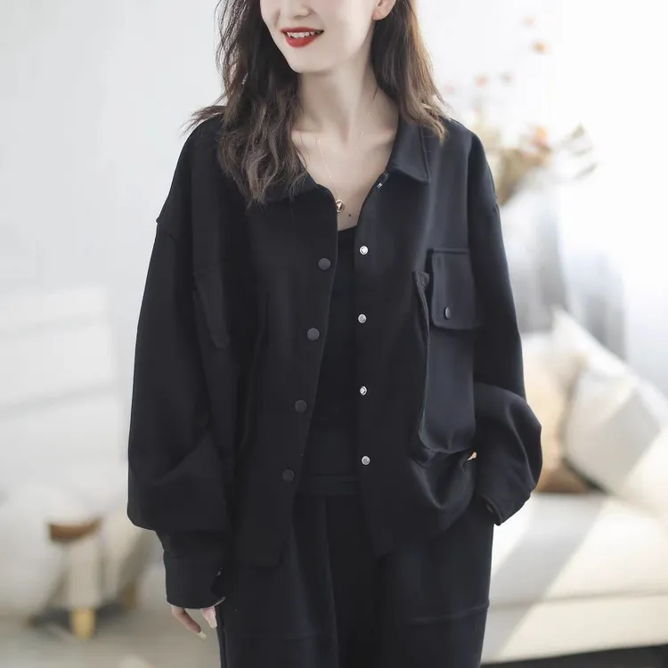女外套新款休闲春秋宽松显瘦设计加宽感百搭上衣女士休闲外套女