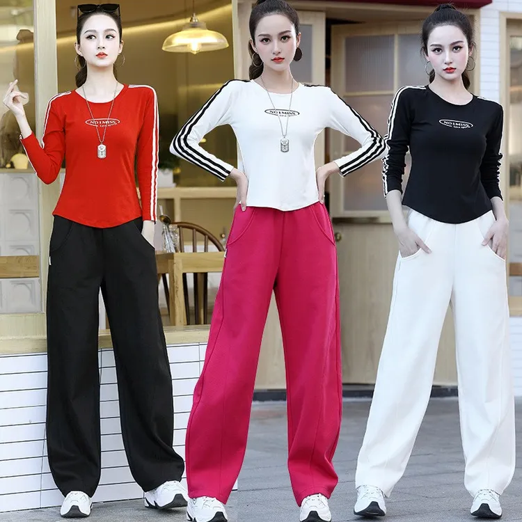 杨丽萍广场舞服装春秋夏季显瘦休闲网红长袖裤子舞蹈服专卖女女士