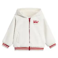 李宁运动生活系列女小童针织外套轻暖舒适连帽运动服YFDU024-B品