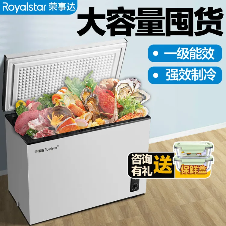 荣事达冰柜小型小冰柜家用大容量全冷冻冷藏两用速冻单温卧式冷柜