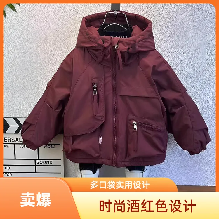儿童加绒加厚韩版冲锋衣冬季宝宝派克服2025新款女童洋气防风棉服