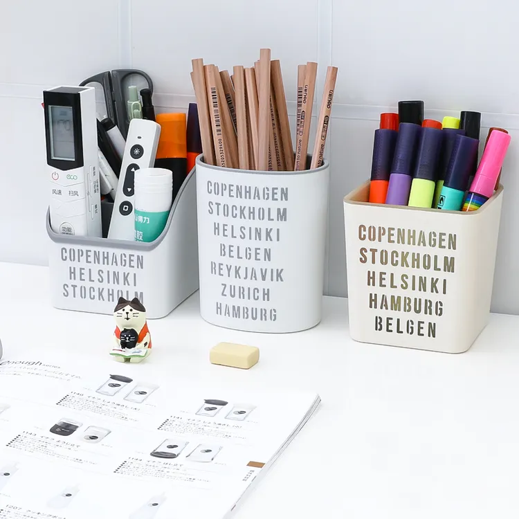 日本进口桌面遥控器收纳盒时尚创意个性办公室文具收纳桶