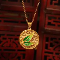 ZOCAI/佐卡伊【传世之美】古法黄金珐琅彩竹韵项链