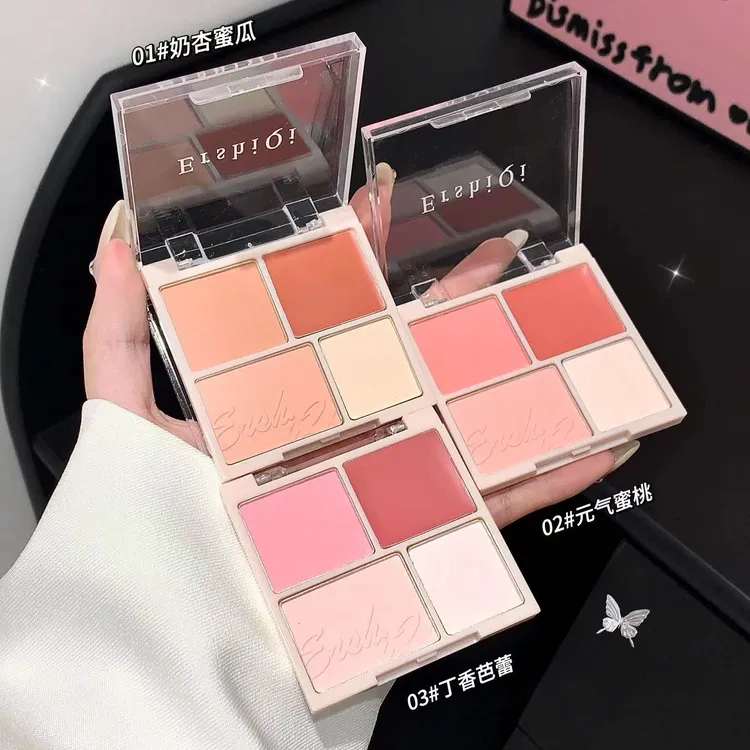 高光立体修容盘眼影盘腮红持妆显色丝柔显白一体盘