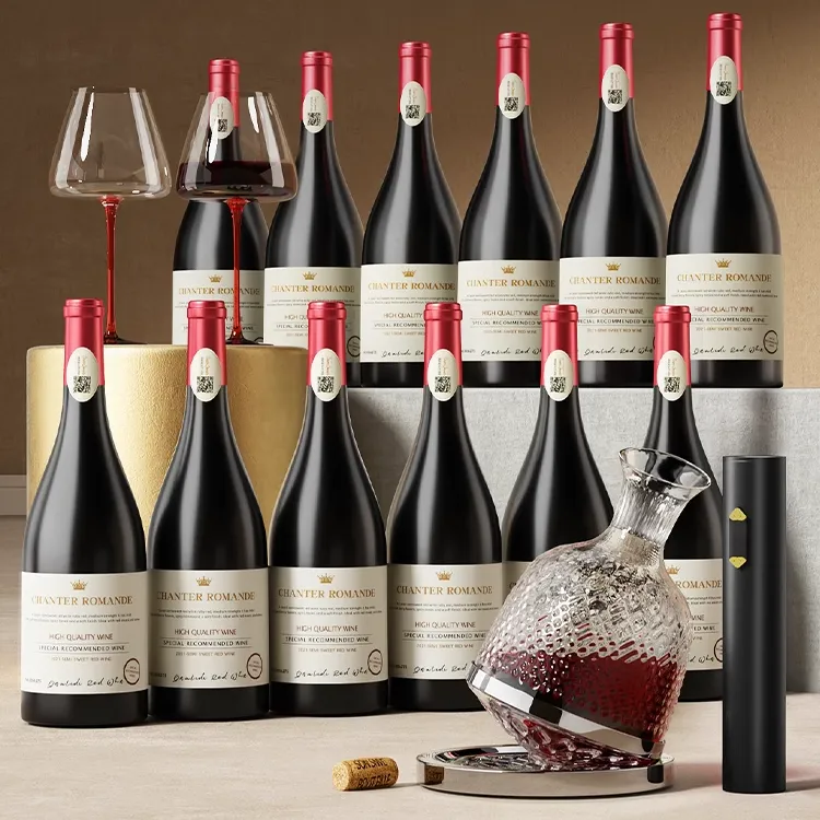 【12瓶红酒送酒具】半甜红葡萄酒红酒整箱正品送礼干红葡萄酒半甜型