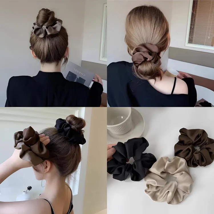 韩版缎面大肠发圈女秋冬发绳高级感气质简约马尾扎头皮筋头绳发饰