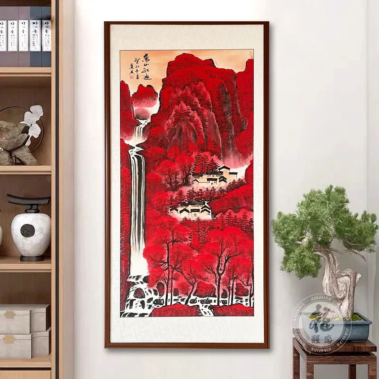 孙献良国画作品 万山红遍  山水画 纯手绘