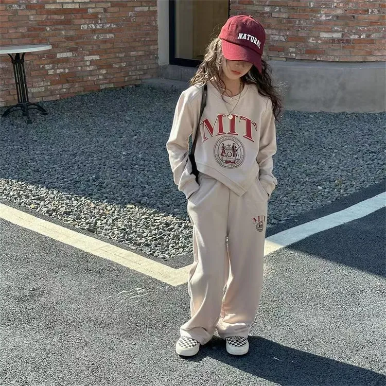 女童套装2025春秋新款卫衣长裤洋气时髦运动休闲网红童装潮童两件