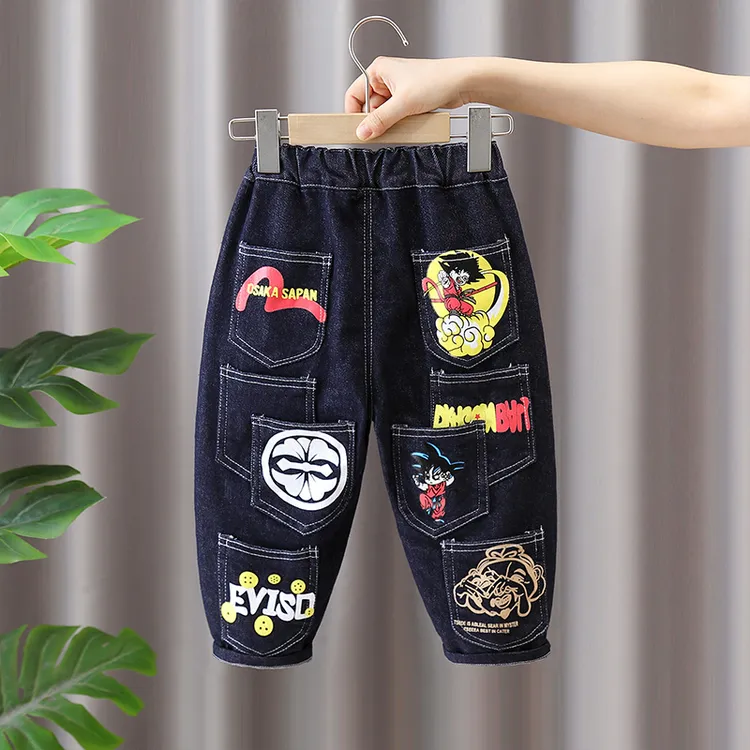 男童春秋款2024新款宝宝秋季时髦牛仔裤帅气儿童宽松炸街休闲裤