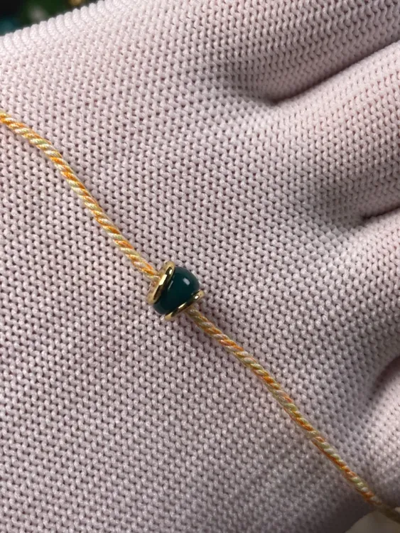 雪巴琉璃精工迷你斜切大肠马蹄珠气质时尚绿色百搭精致复古坠链