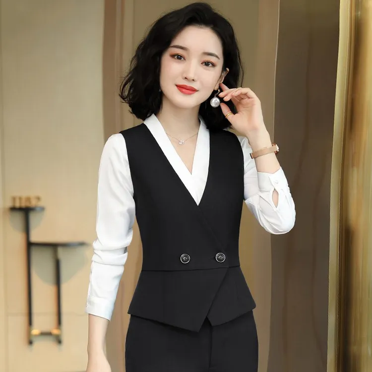 职业装西装马甲女2025春秋新款商务正装工装时尚气质女士马夹外套