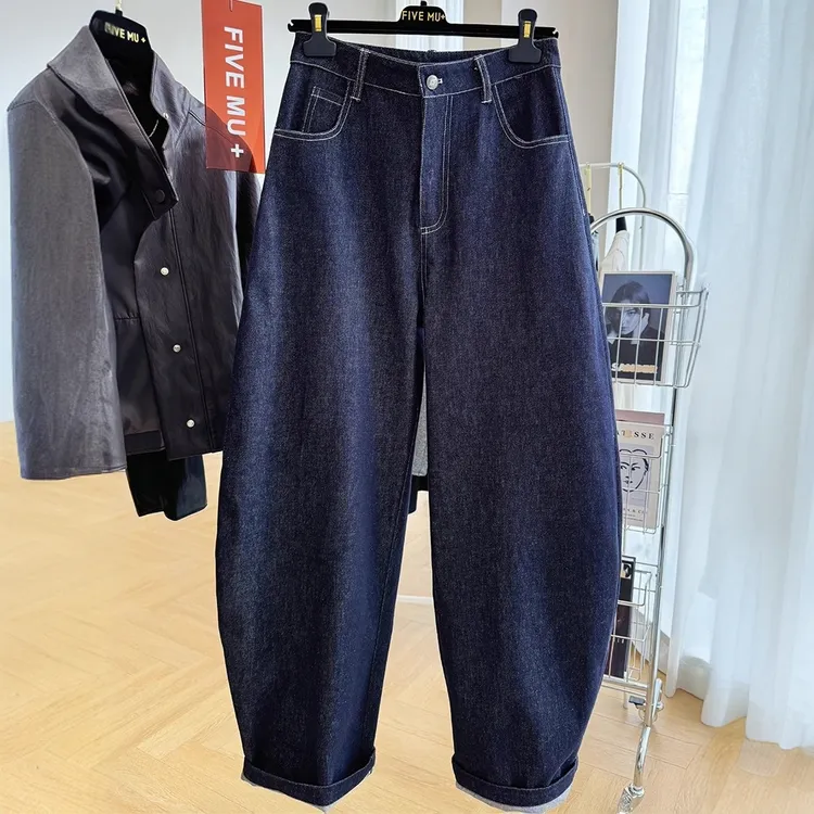 今年流行的牛仔裤女秋冬款慵懒松弛感高腰休闲裤镰刀裤香蕉裤长裤