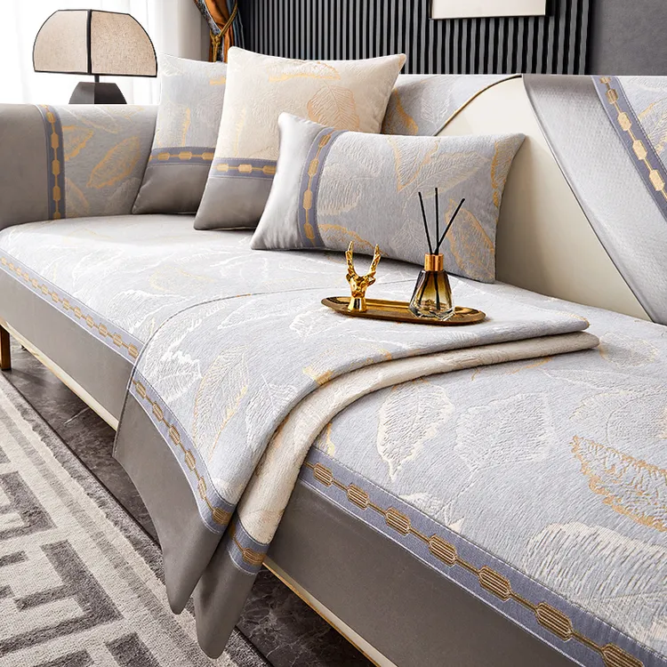 洱峰雪尼尔布四季通用沙发垫防滑皮坐垫现代高档2025年新款防猫抓