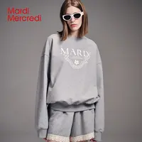 Mardi Mercredi【流光风】卫衣字母徽章印花圆领卫衣学院BZ