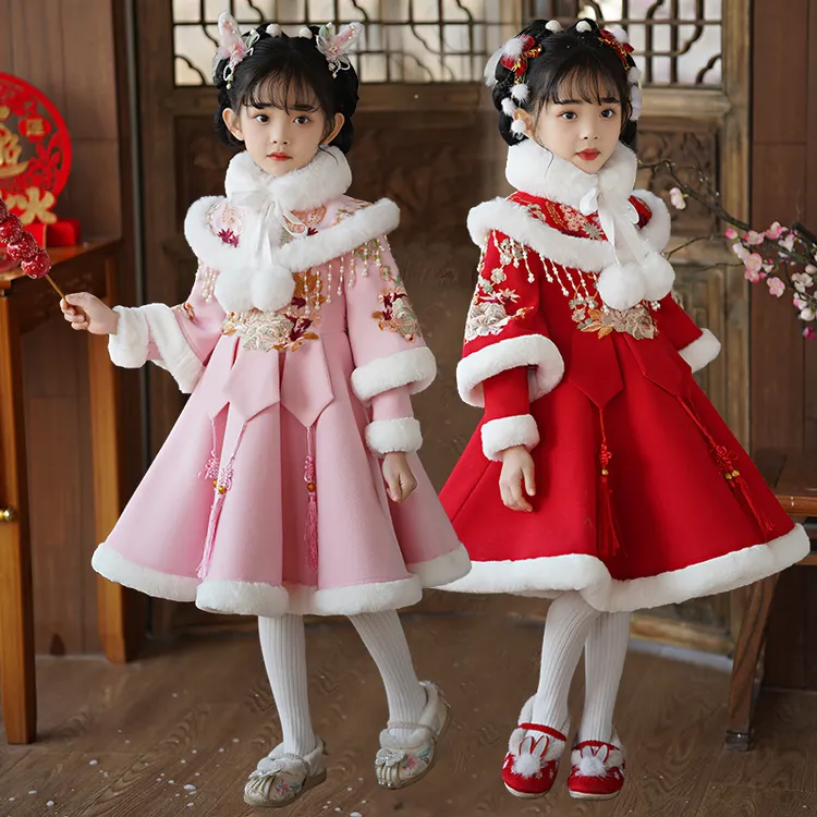 女童汉服唐装中国风洋气儿童装古风宝宝周岁宝宝服装汉风女童礼服