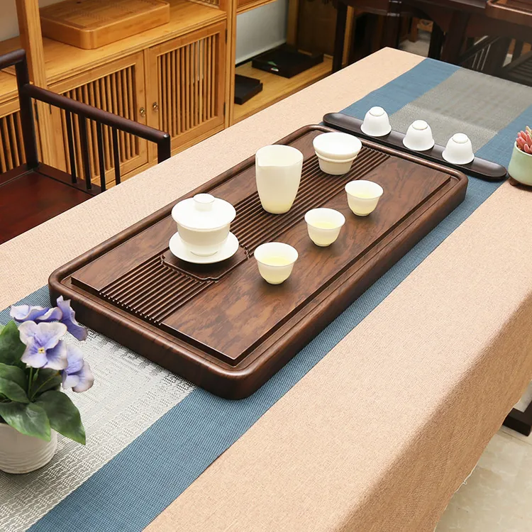 实木茶盘桌面家用小茶台整块长方形简约排水中式2025新款客厅茶台