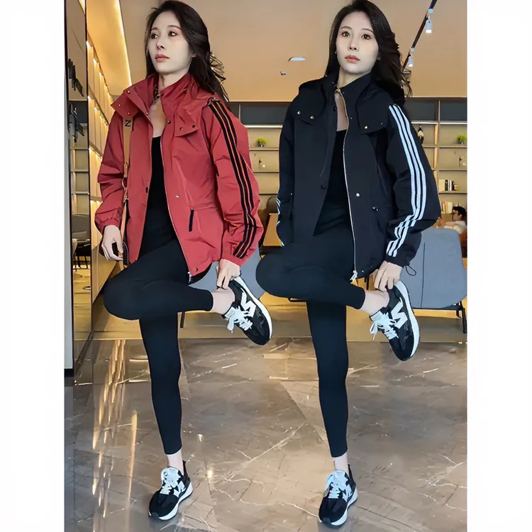棒球服外套女春秋季2024新款韩版宽松冲锋衣连帽工装夹克休闲上衣