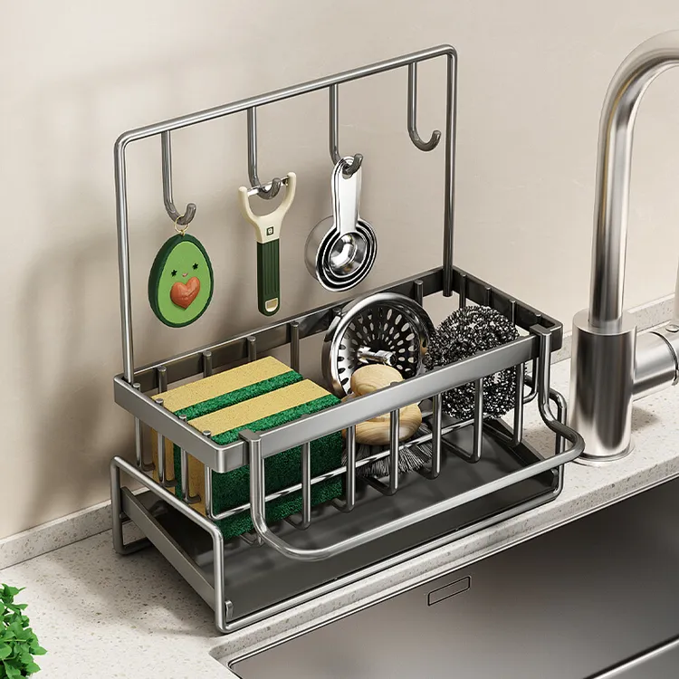 优勤抹布架沥水架厨房水龙头水池洗碗海绵钢丝球架水槽置物架收纳