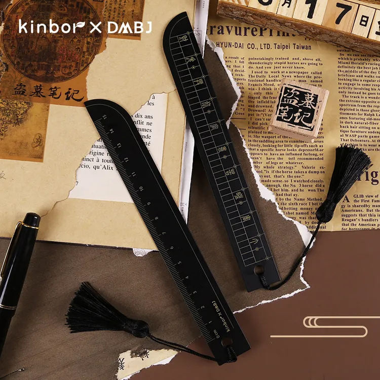 【特惠85折】kinbor盗墓笔记联名张起灵黑金古刀尺子多功能金属尺
