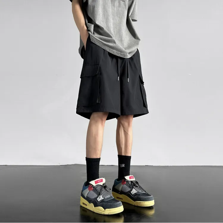 冰丝速干工装短裤男2024新款潮牌美式机能大口袋休闲运动五分裤子