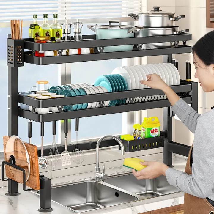 厨房水槽置物架台面碗盘收纳架多功能洗碗架水池上放碗碟架沥水架