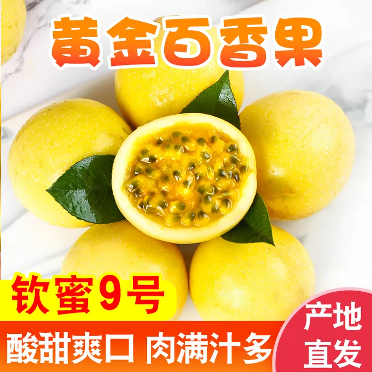 钦蜜9号黄金百香果香甜微酸果肉饱满香甜多汁口感纯现摘产地直发