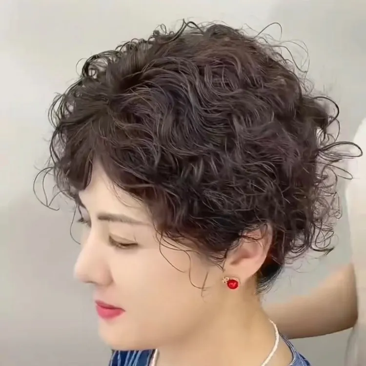 一片式假发真发假发片女士蓬松隐形无痕烫头波浪卷