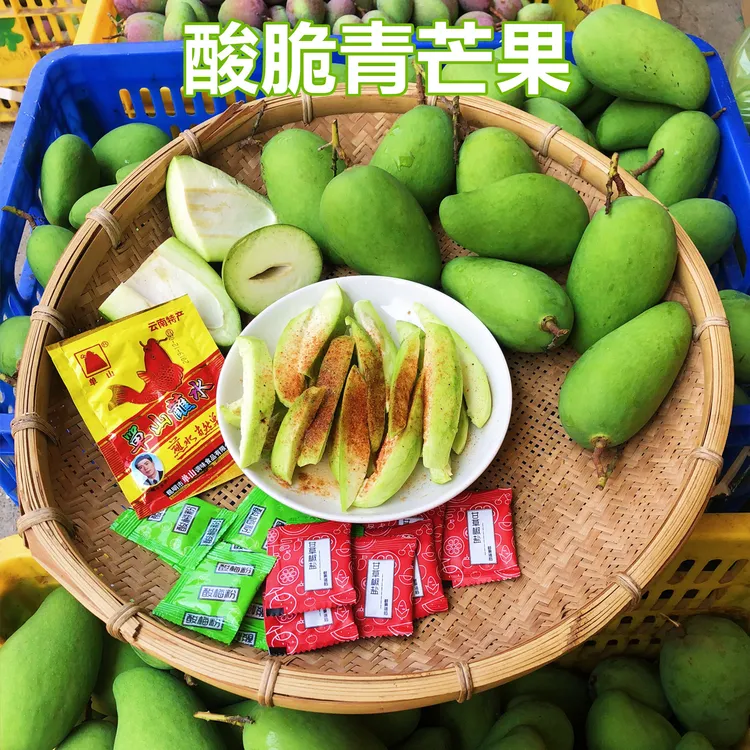 酸脆生芒果青芒果生吃青芒酸嘢送配料生吃芒果脆芒果清脆芒酸芒果