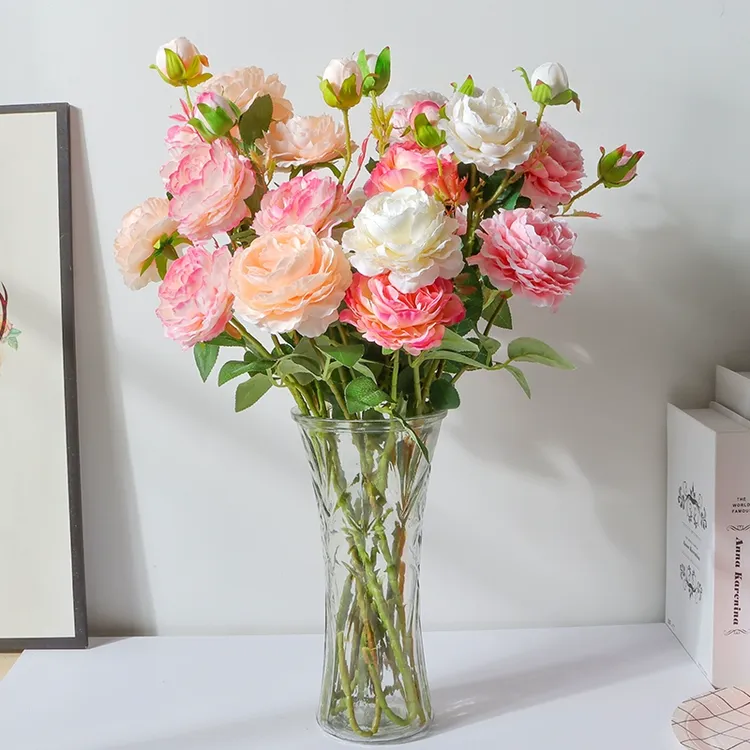 仿真花塑料假花客厅装饰花摆件餐桌花摆设玫瑰花花束干花落地花艺