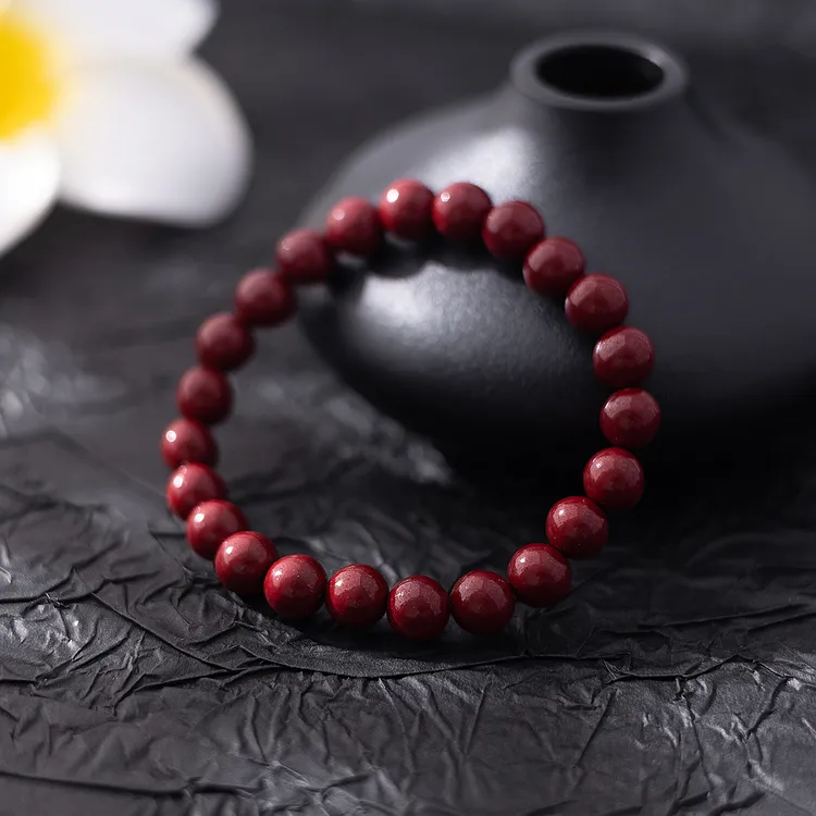非金属木质手链  HY063 天然红色珠珠手串 原创轻奢手链女款手工