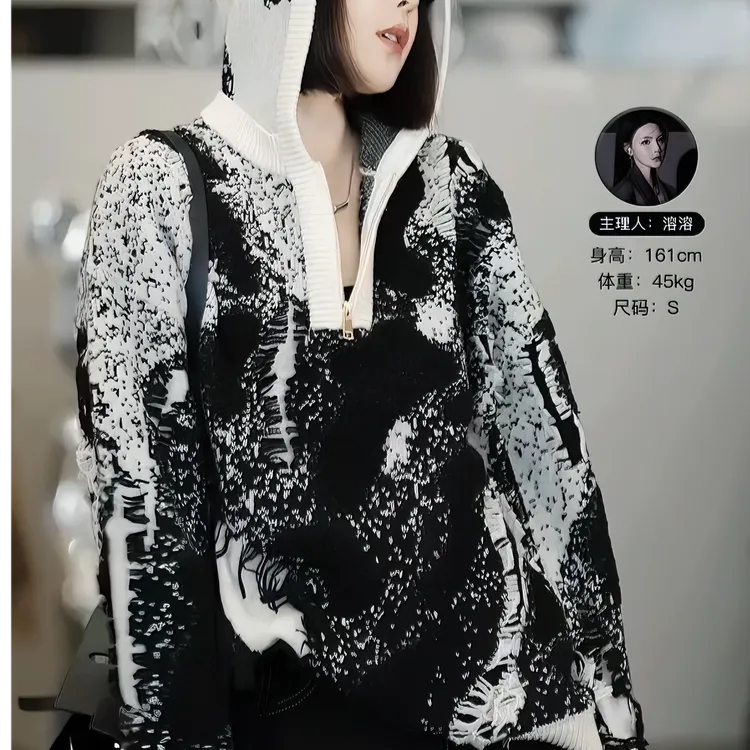 高端时尚加厚高领毛衣女秋冬新款宽松显瘦减龄遮肉百搭长袖针织衫